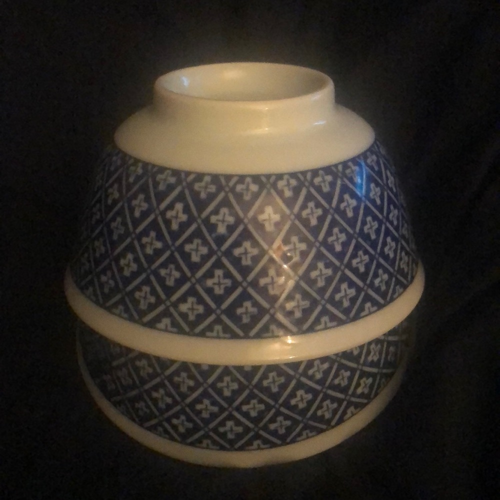 A Pair of Cobalt Blue & White Japanese Rice Bowls.